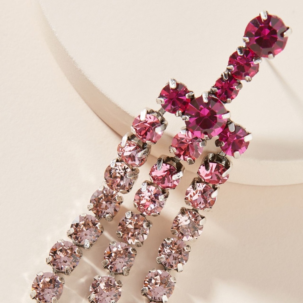 NEW DANNIJO Pink Asher Crystal Linear Earrings (From Gianni Bini)